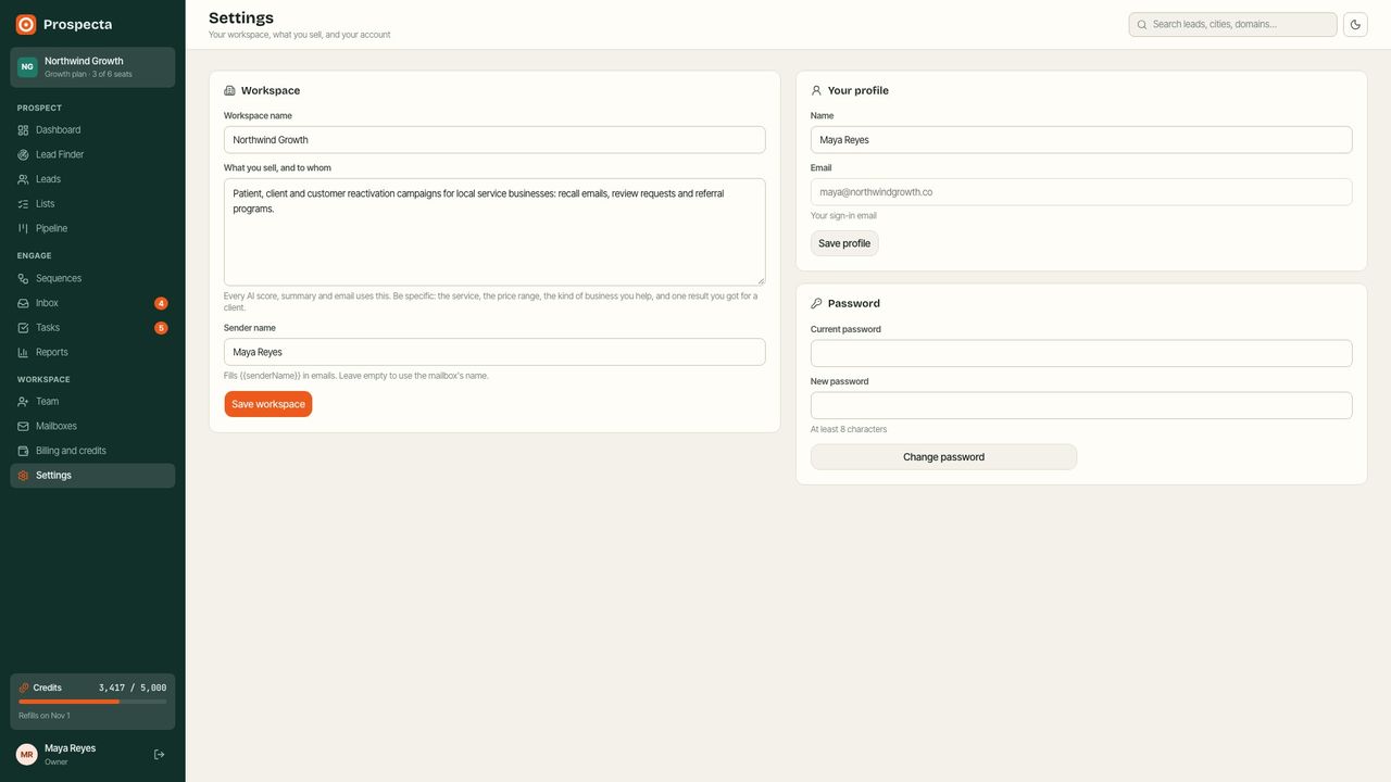 Workspace settings
