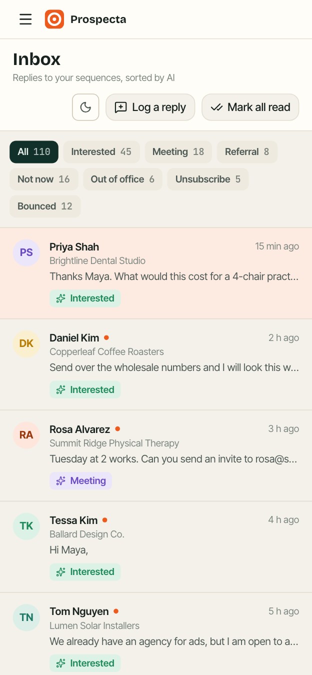 Prospecta on a phone